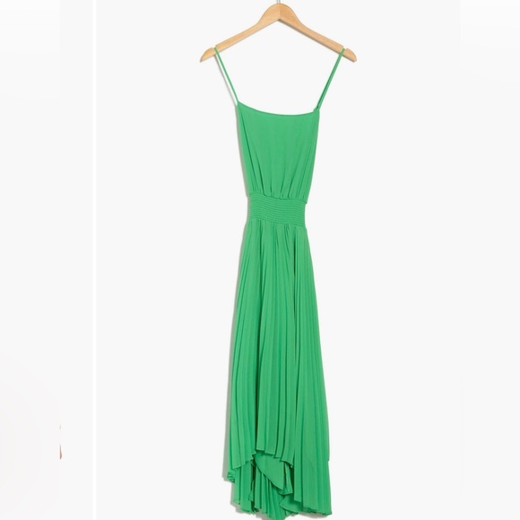 NWT Halogen Cross Back Pleated Green Dress - Picture 3 of 5